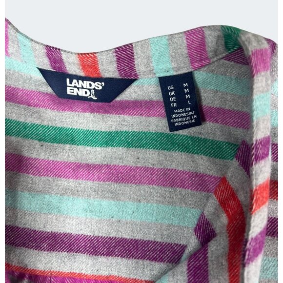 Lands End Womens Flannel A-Line Long Sleeve Tunic Multicolored Long Sleeve M - Picture 4 of 16